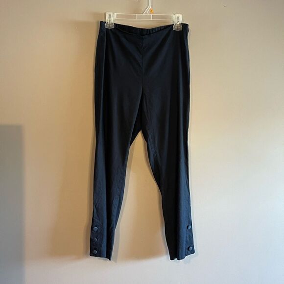 J.Jill Navy Linen Stretch Pant with Buttons | SZ S - Picture 9 of 12